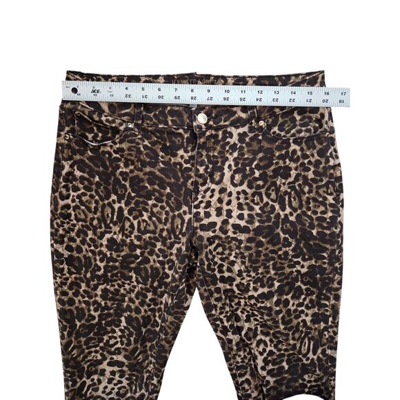 Jennifer Lopez Leopard Print Skinny Jeans -Size 12 Stretchy Party Cheetah - Picture 4 of 8